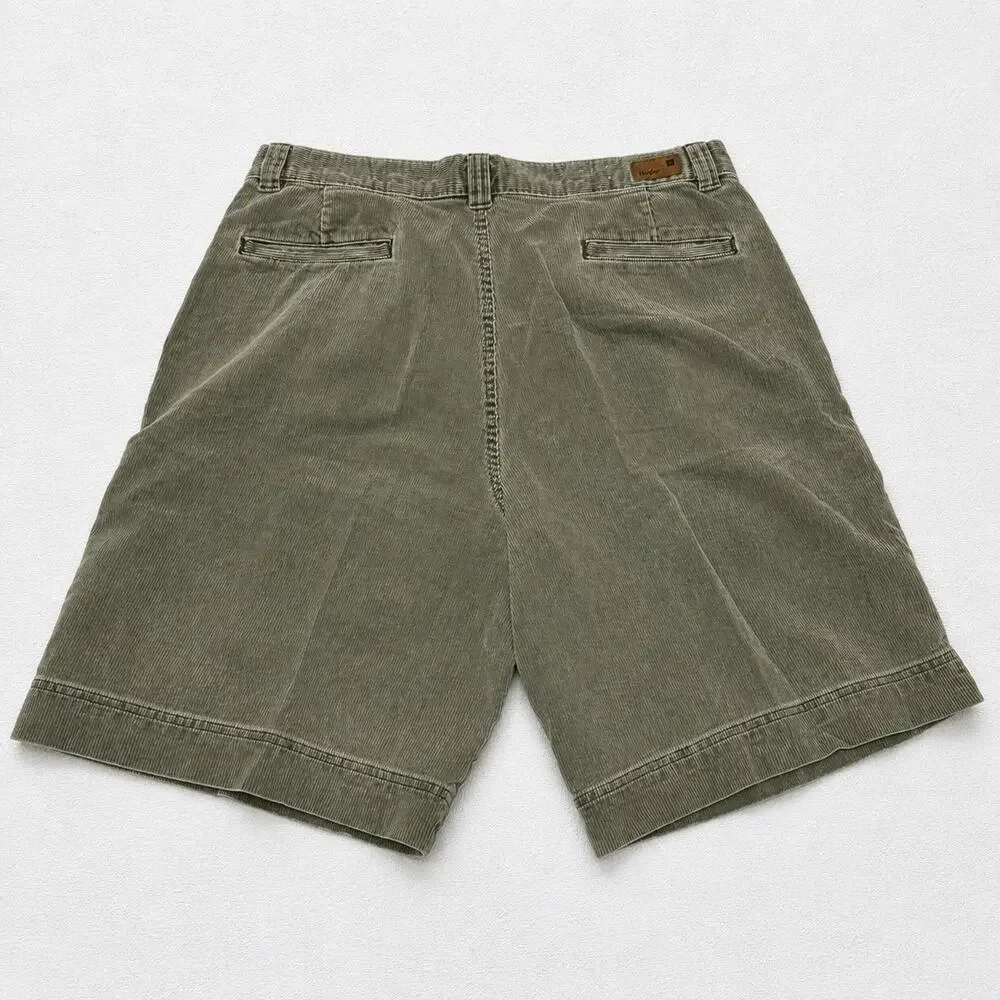 Vintage Mossimo Corduroy Shorts Mens 38 Olive Green Casual Classic EUC Vtg